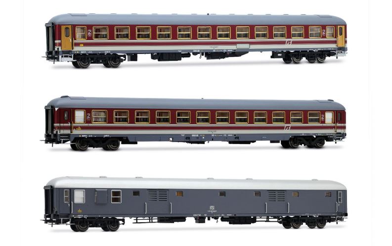 Rivarossi - FS 3 CARROZZE ,2a CLASSE, 2a CLASSE, BAGAGL. ALPEN-EXPRESS EP.IVb 1:87 - Cod. HR4362