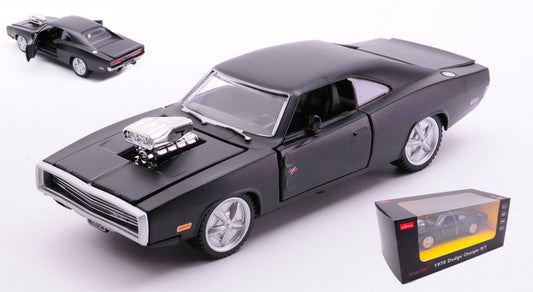 Rastar - DODGE CHARGER R/T 1970 WITH SOUND ENGINE VERSION BLACK 1:36 - Cod. RAT64420