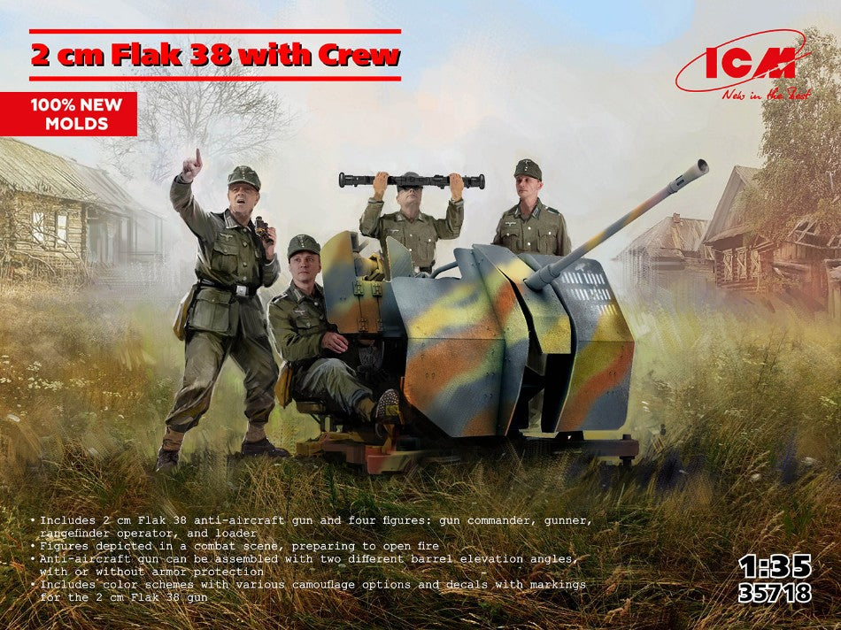 Icm - FLAK 38 WITH CREW KIT 1:35 - Cod. ICM35718