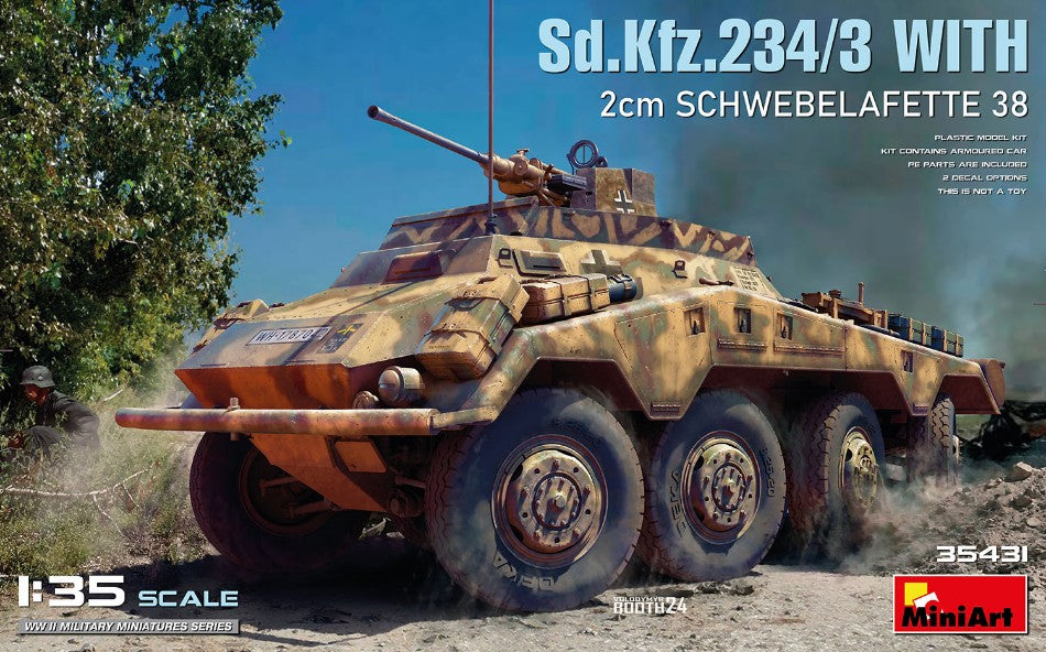 Miniart - Sd.Kfz.234/3 WITH 2cm SCHWEBELAFETTE 38 KIT 1:35 - Cod. MIN35431