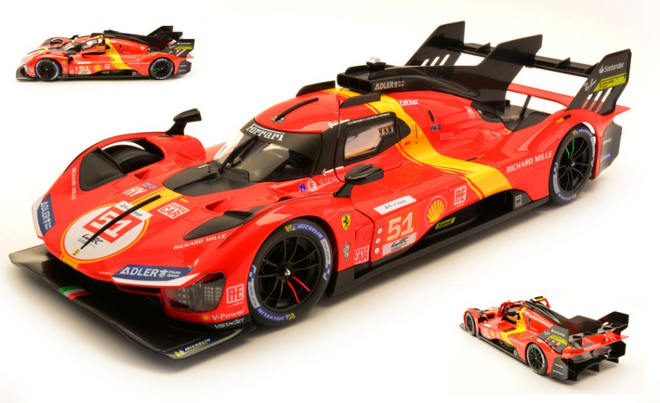 Burago - FERRARI 499P N.51 WINNER LE MANS 2023 PIER GUIDI/CALADO/GIOVINAZZI 1:18 - Cod. BU16301