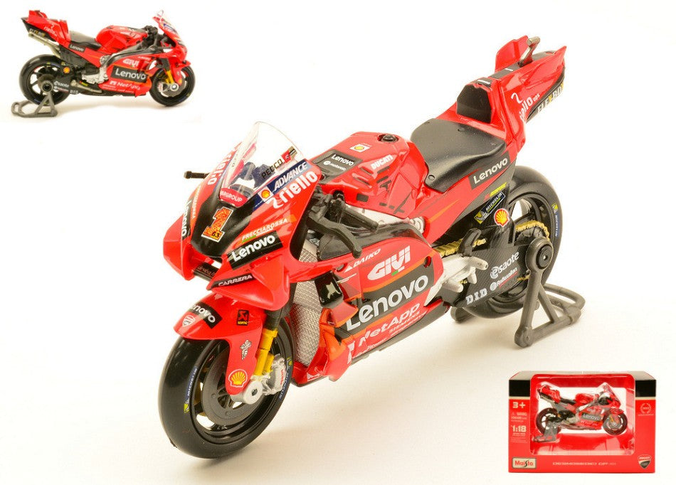 Maisto - DUCATI DESMOSEDICI LENOVO TEAM N.1 2023 FRANCESCO BAGNAIA 1:18 - Cod. MI36396-1