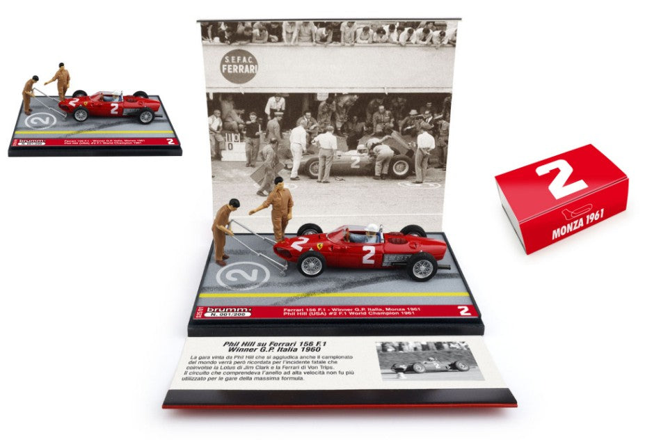Brumm - FERRARI 156 F1 WINNER GP ITALIA 1961 PHIL HILL PIT STOP 1:43 - Cod. BMS2501