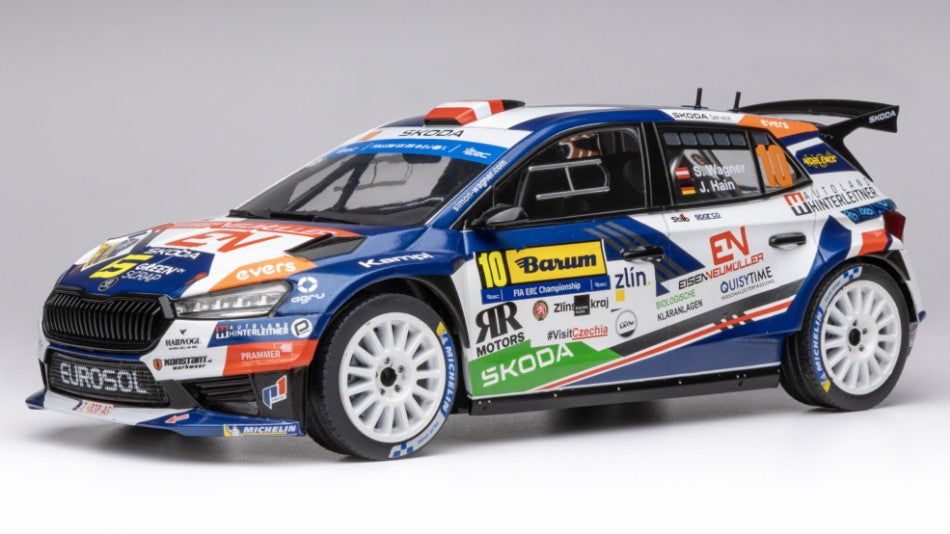 Ixo Model - SKODA FABIA N.10 RALLY2 BARUM 2024 WAGNER-HAIN 1:18 - Cod. 18RMC221