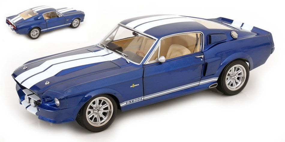 Kk Scale - FORD MUSTANG SHELBY GT500 1967 BLUE/WHITE 1:12 - Cod. KKDC120174
