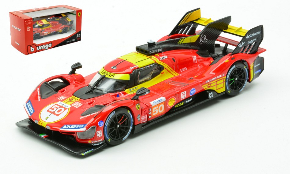 Burago - FERRARI 499P N.50 WINNER LE MANS 2024 FUOCO-NIELSEN-MOLINA 1:43 - Cod. BU36316E