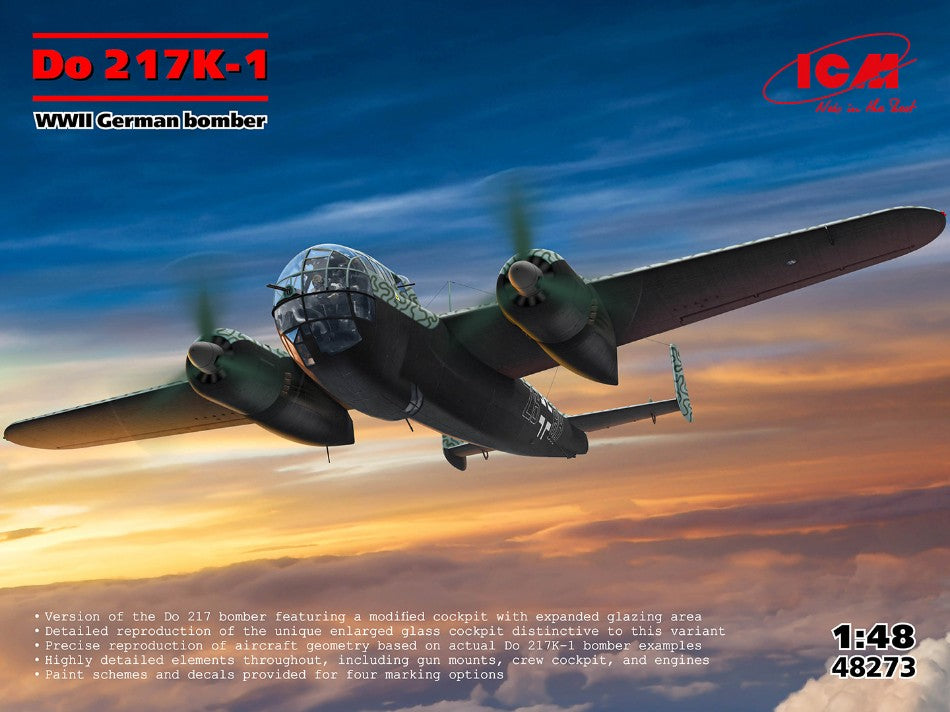 Icm - Do 217K-1 WWII GERMAN BOMBER KIT 1:48 - Cod. ICM48273
