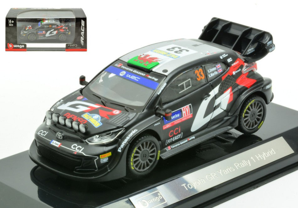 Burago - TOYOTA YARIS WRC RALLY 1 HYBRID N.33 2024 EVANS-MARTIN 1:43 - Cod. BU38316