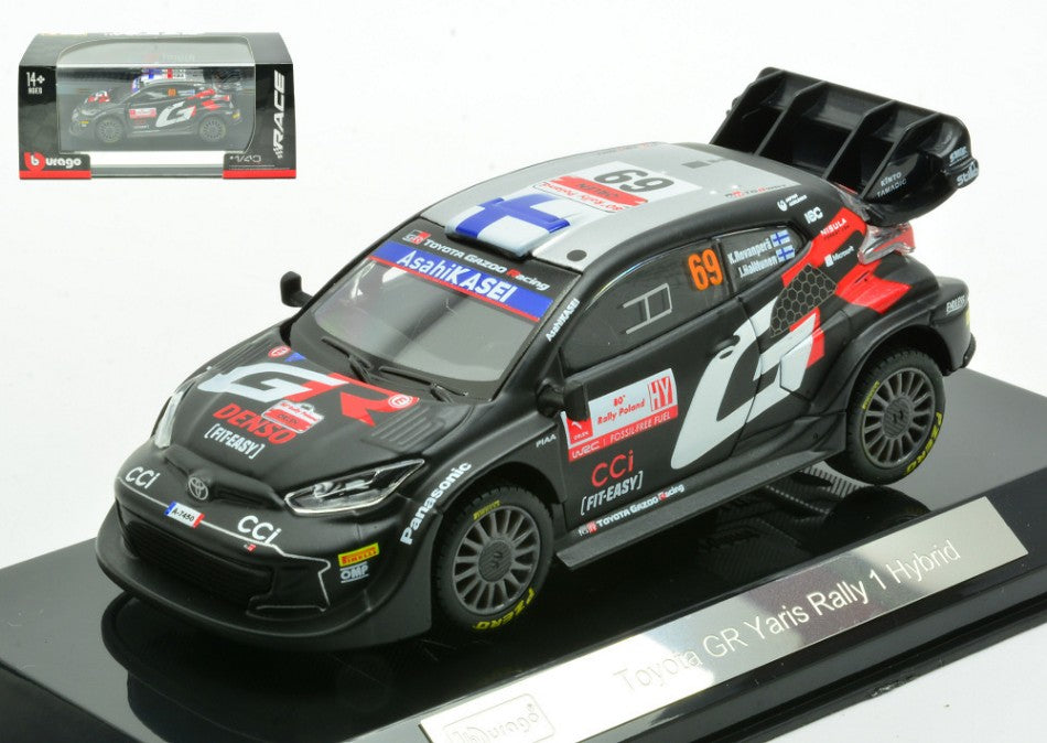 Burago - TOYOTA YARIS WRC RALLY 1 HYBRID N.69 2024 ROVANPERA-HALTTUNEN 1:43 - Cod. BU38324