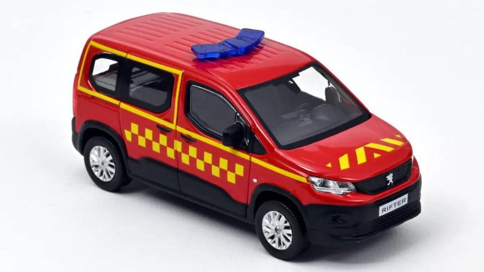 Norev - PEUGEOT RIFTER 2019 "POMPIERS" WITH SIDE SQUARE YELLOW DECO 1.43 - Cod. NV479071