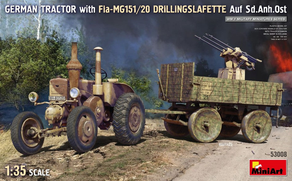 Miniart - GERMAN TRACTOR WITH FLA-MG151/20 DRILLINGSLAFETTE AUF SD.ANH. KIT 1:35 - Cod. MIN53008