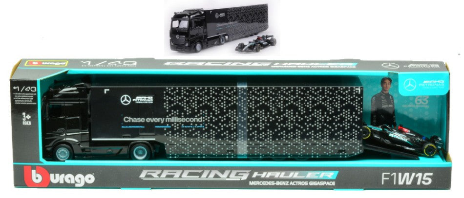 Burago - MERCEDES ACTROS GIGASPACE W/F1 W15 N.63 G.RUSSELL 1:43 - Cod. BU38402