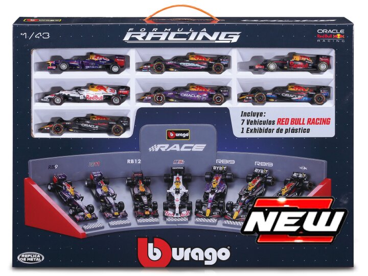 Burago - RED BULL F1 SET: 2013-2015-2016-2021-2024 7 MODELS-VARIOUS DRIVERS 1:43 - Cod. BU38168