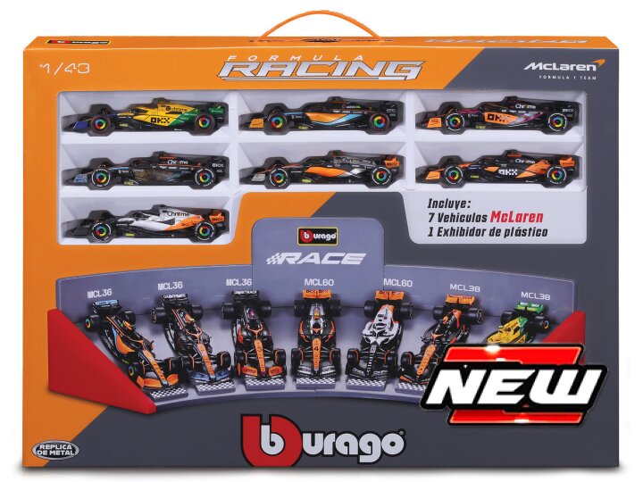 Burago - MCLAREN F1 SET: 2022-2023-7 MODELS VARIOUS GP AND DRIVERS 1:43 - Cod. BU38169