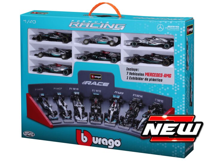 Burago - MERCEDES F1 SET:2014-2016-2019-2021-2022-2023 7 MODELS-VARIOUS DRIV.1:43 - Cod. BU38170