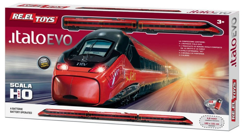 Re.el.toys - TRENO ITALO EVO C/LUCI cm 185x101 A BATTERIA 1:87 - Cod. RE0329