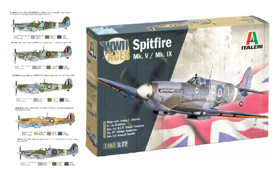 Italeri - SPITFIRE Mk.V / Mk.IX ACES KIT 1:72 - Cod. IT1482