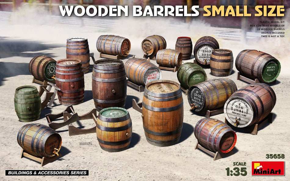 Miniart - WOODEN BARRELS SMALL SIZE KIT 1:35 - Cod. MIN35658