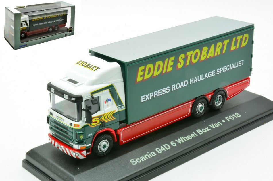 Oxford - SCANIA 94D 6 WHEEL BOX VAN EDDIE STOBART LTD 1:76 - Cod. OXFSTOB028