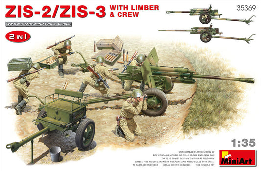 Miniart - ZIS-2/ZIS-3WITH LIMBER & CREW 2 IN 1 KIT 1:35 - Cod. MIN35369