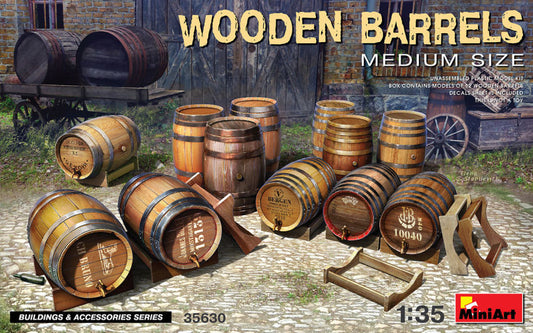 Miniart - WOODEN BARRELS MEDIUM SIZE KIT 1:35 - Cod. MIN35630