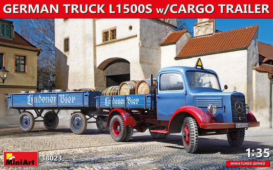 Miniart - GERMAN TRUCK L1500S W/CARGO TRAILER KIT 1:35 - Cod. MIN38023
