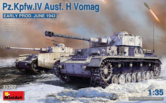 Miniart - PZ.Kpfw.IV Ausf.H VOMAG EARLY PROD..(JUNE 1943) KIT 1:35 - Cod. MIN35302