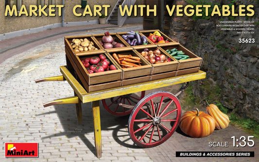 Miniart - MARKET CART WITH VEGETABLES KIT 1:35 - Cod. MIN35623