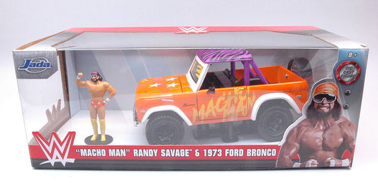 Jada Toys - FORD BRONCO 1973 W/MACHO MAN FIGURE ORANGE/PURPLE/WHITE 1:24 - Cod. JADA32046
