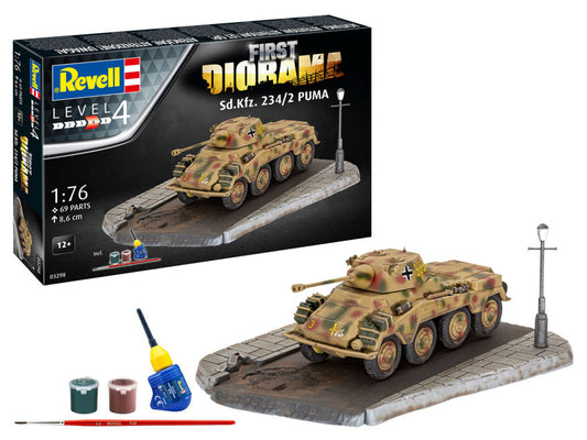 Revell - FIRST DIORAMA SET SD.KFZ.234/2 PUMA KIT 1:76 - Cod. RV03298
