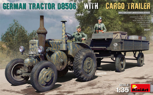 Miniart - GERMAN TRACTOR D8506 WITH CARGO TRAILER KIT 1:35 - Cod. MIN35317