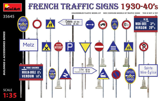 Miniart - FRENCH TRAFFIC SIGNS 1930-40s KIT 1:35 - Cod. MIN35645
