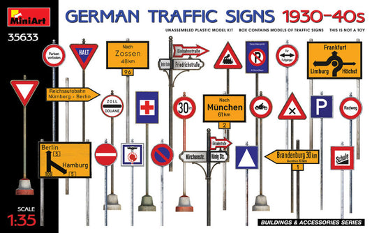 Miniart - GERMAN TRAFFIC SIGNS 1930-40s KIT 1:35 - Cod. MIN35633