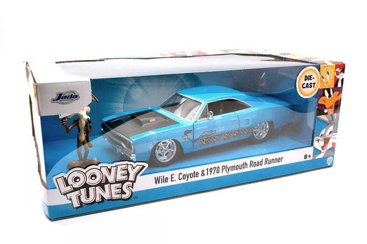Jada Toys - PLYMOUTH ROAD RUNNER 1970 "LOONEY TUNES" WITH WILE E COYOTE FIGURE 1:24 - Cod. JADA32038