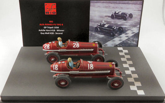 Rio - ALFA ROMEO P3 G.P.TRIPOLI 1934 N.18 WINNER VARZI/ N.28 2nd MOLL 1:43 - Cod. RI4660P