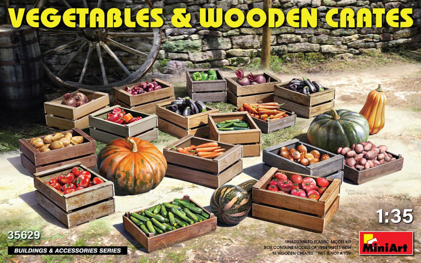 Miniart - VEGETABLES & WOODEN CRATES KIT 1:35 - Cod. MIN35629