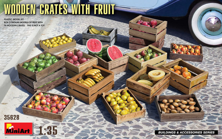 Miniart - WOODEN CRATES WITH FRUITS KIT 1:35 - Cod. MIN35628