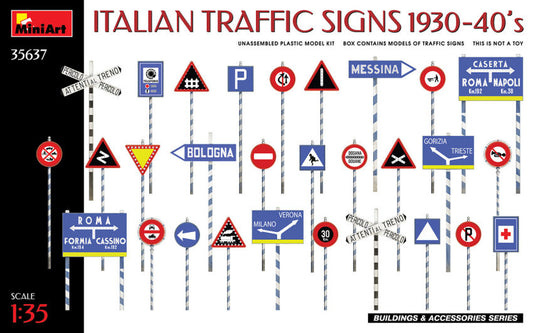 Miniart - ITALIAN TRAFFIC SIGNS 1930-40s KIT 1:35 - Cod. MIN35637