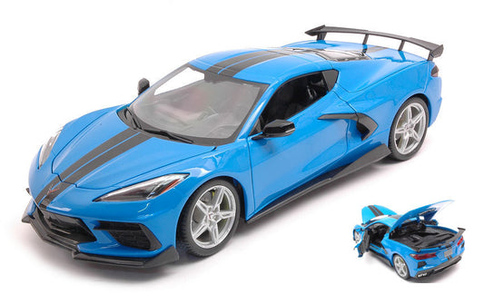 Maisto - CHEVROLET CORVETTE STINGRAY (HIGH WING) 2020 BLUE 1:18 - Cod. MI31455B