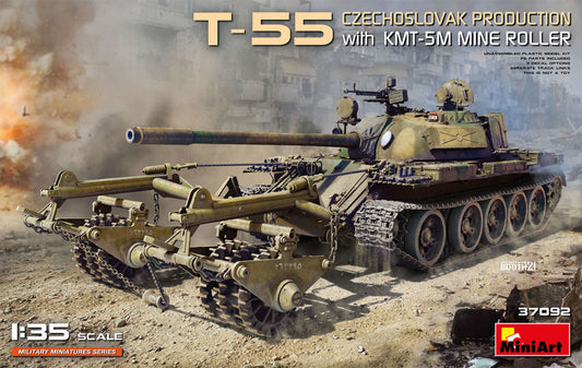 Miniart - T-55 CZECHOSLOVAK PRODUCTION WITH KMT-5M MINE ROLLER KIT 1:35 - Cod. MIN37092