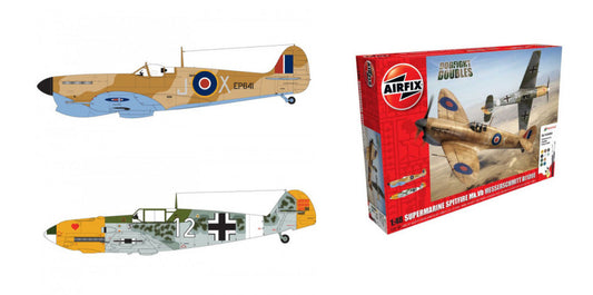 Airfix - SUPERMARINE SPITFIRE MKVB + MESSERSCHMITT BF109E SET Pz.2 KIT 1:48 - Cod. A50160