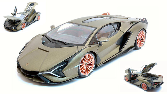 Burago - LAMBORGHINI SIAN FKP37 HYBRID 2020 MET.MATT GREEN 1:18 - Cod. BU11046