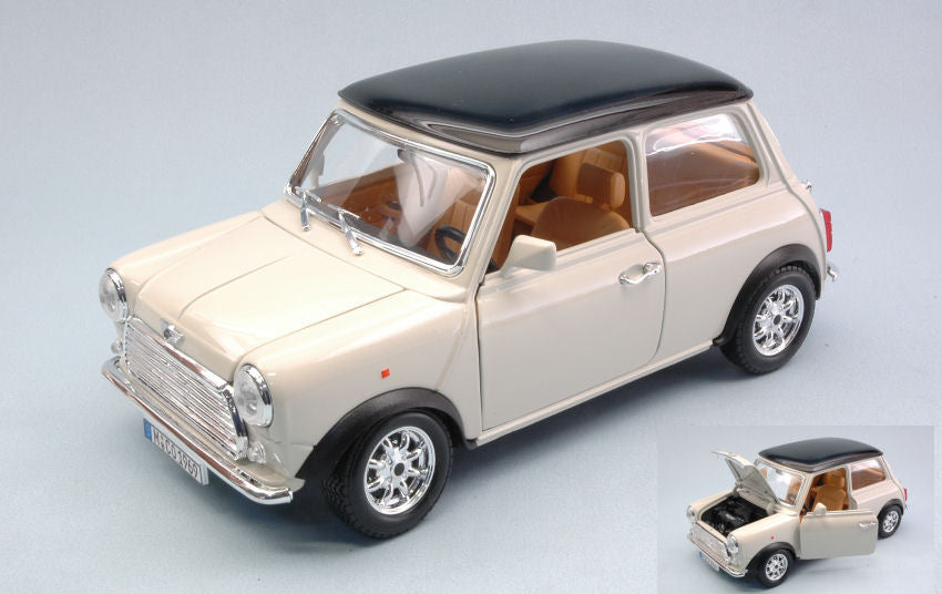 Burago - MINI COOPER 1969 CREAM W/BLACK ROOF 1:18 - Cod. BU12036C