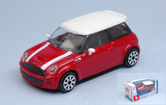 Burago - MINI COOPER S RED W/WHITE ROOF 1:43 - Cod. BU30257R