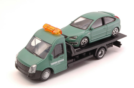 Burago - FORD FOCUS ST + FLATBED TRANSPORTER 1:43 - Cod. BU31404