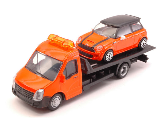 Burago - MINI COOPER + FLATBED TRANSPORTER 1:43 - Cod. BU31405