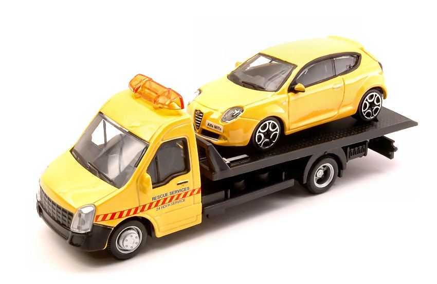 Burago - ALFA ROMEO MITO + FLATBED TRANSPORTER 1:43 - Cod. BU31406