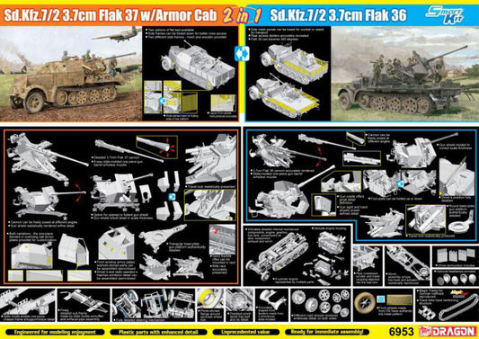 Dragon - SD KFZ 3,7 cm FLAK 36/37 KIT 1:35 - Cod. D6953