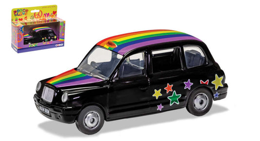 Corgi - PEACE AND LOVE LONDON TAXI RAIMBOW mm 128 1:36 - Cod. GS85929
