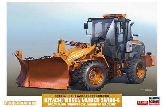 Hasegawa - HITACHI RADLADER ZW-100-6 CON SPAZZANEVE KIT 1:35 - Cod. HA66102